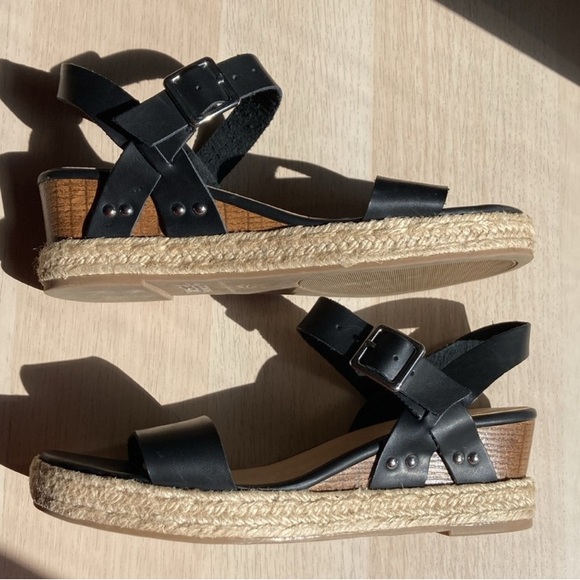 Tommy Bahama 8.5 Jona Espadrilles Wedge Sandals, Black and brown, women’s 8 1/2 - Picture 6 of 11